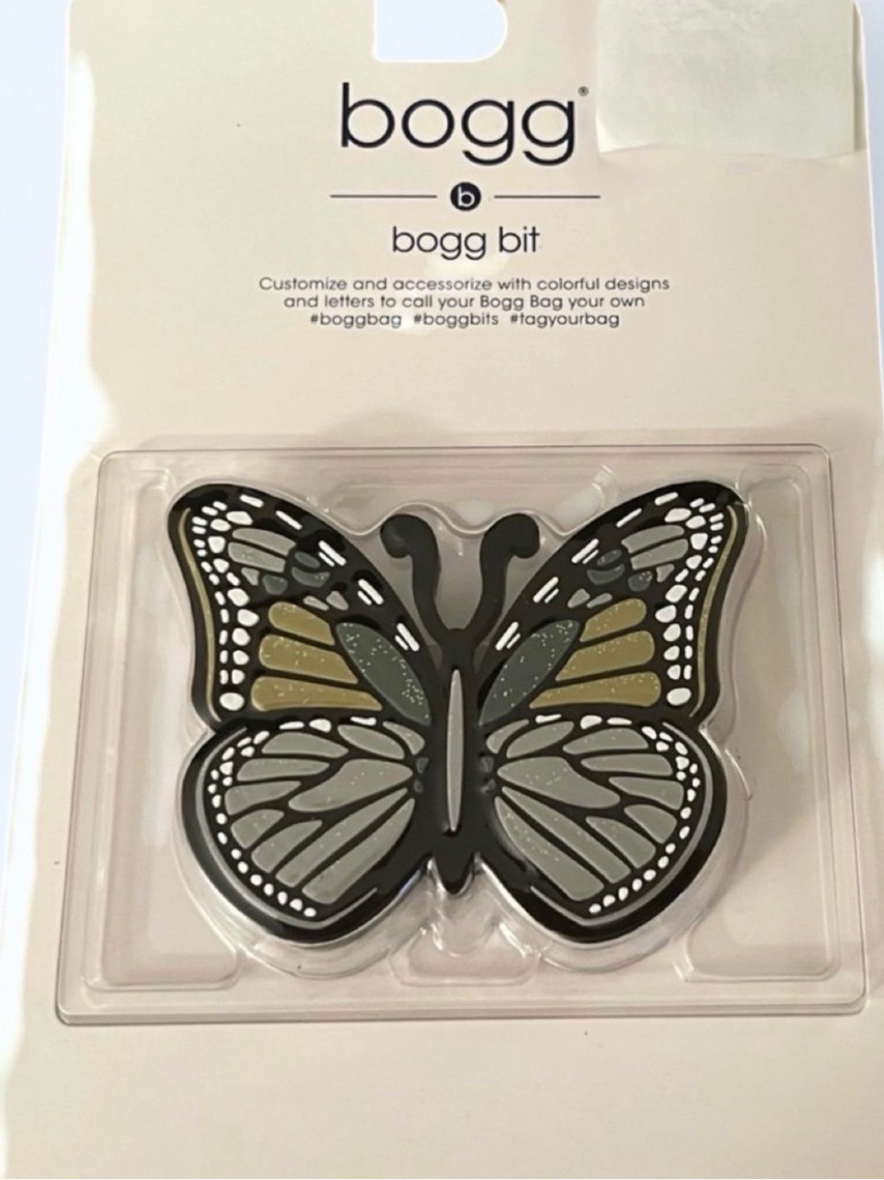 Butterfly Bag Bit Accessory in Gray and Olive
